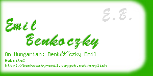 emil benkoczky business card